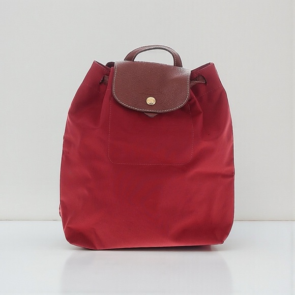 Longchamp Red Le Pliage Nylon Canvas Original Backpack - Picture 5 of 9